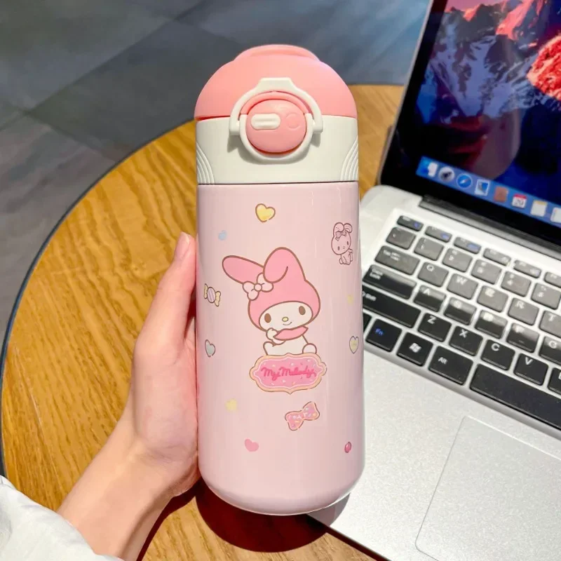 

My Melody Anime Kawaii Sanrio Water Cup Cute Cinnamoroll Cartoon Kuromi Convenient Travel Thermos Bottle Gifts for Girls