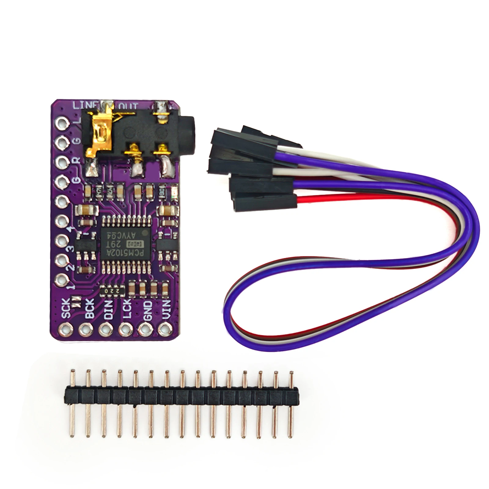PCM5102A I2S DAC Decoder Module GY-PCM5102 pHAT Format Stereo Audio Board for Raspberry Pi Hi-Fi Digital Sound 3.5mm Jack view 2