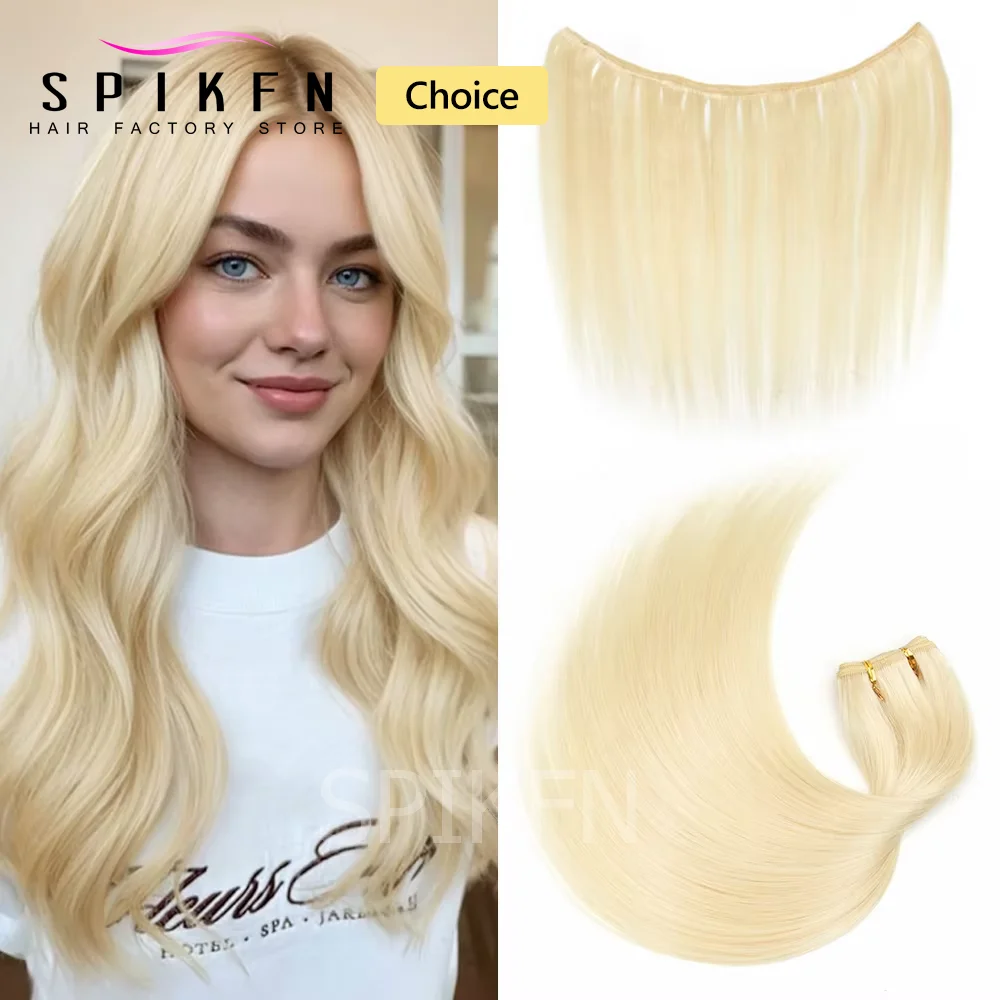 

SPIKFN блондинка для шитья в пучках человеческих волос 12 "-24" наращивание волос с двойным утком 50 г/шт. натуральные прямые волосы плетут