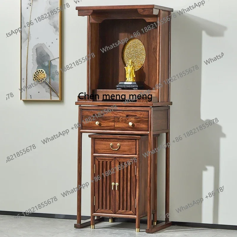 Armário budista, conjunto de mesa de três peças, armário God of Wealth, oferecendo mesa para uso doméstico, armário Shentai, estilo chinês H