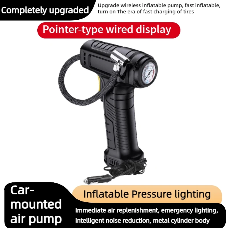 

Портативный автомобильный воздушный насос 120 Вт и комплект для ремонта шин, аварийный насос, многофункциональный компактный электрический насос для шин для транспортных средств