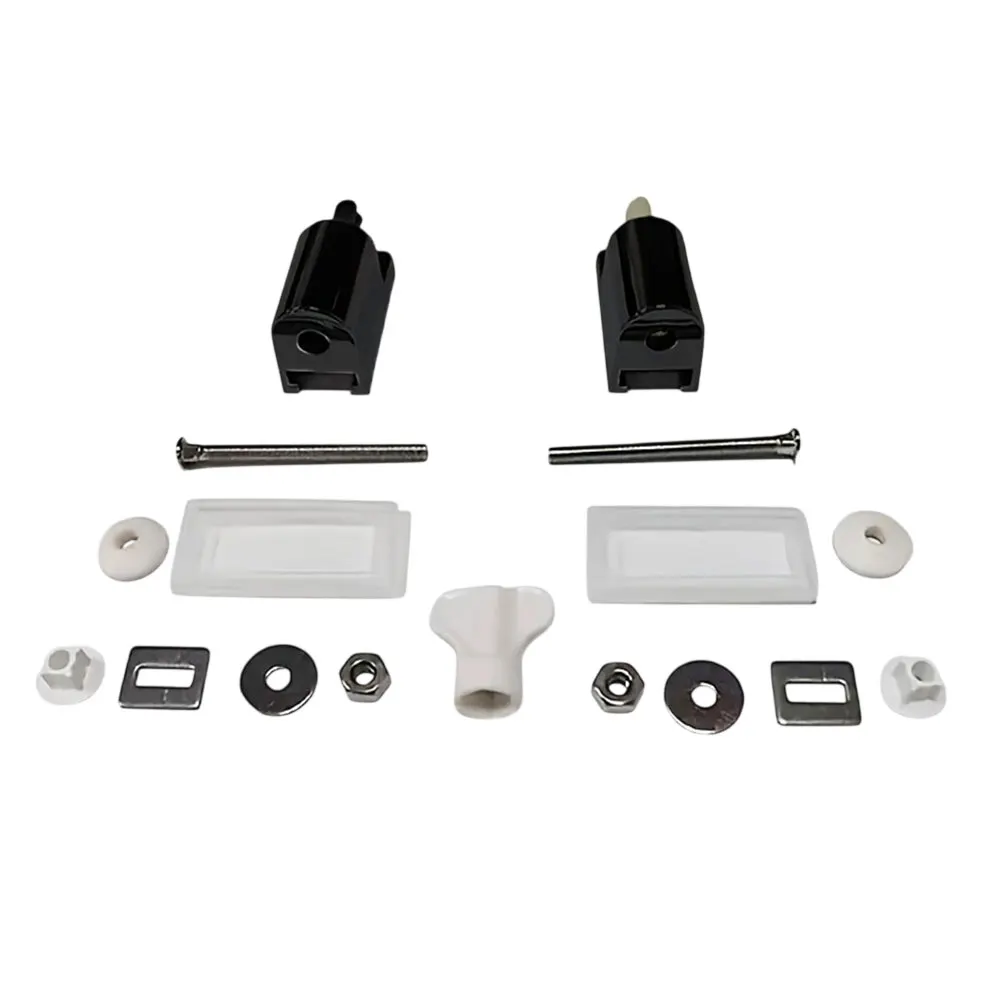 Replacement Kit Silver white Toilet Seat Hinge ABS And Stainless Steel Soft-closing Mechanism Stable Strong Load-bearing