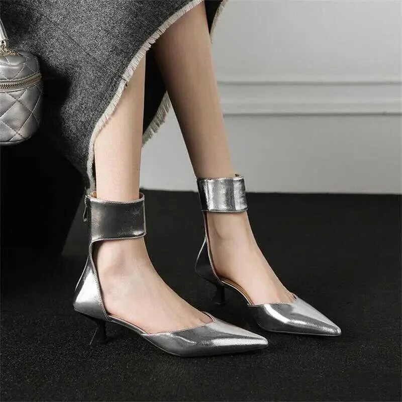 

Exquisite Women Shoe Luxury Pointed Tip Patent Leather High Heels for Woman Summer Fashion Hollow Out Casual Shoes Zapatos Mujer