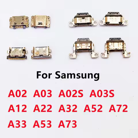 10Pcs For Samsung A53 A73 A72 A52 A33 A32 A22 A12 A03S A03 Core A02s A02 USB Charging Port Dock Socket Plug Charger Connector