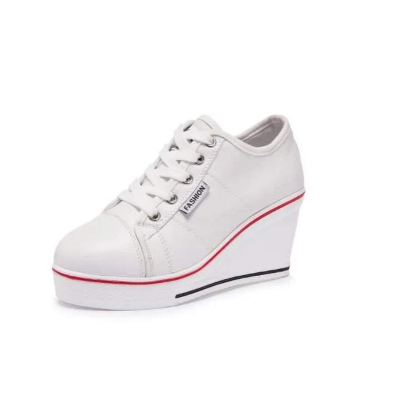 

Новинка 2023 года, женская вулканизированная обувь, дышащая парусиновая обувь на платформе, женские кроссовки на танкетке, повседневная модная студенческая обувь ярких цветов