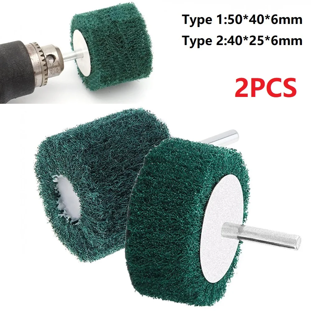 6mm Shank Flap Fiber Grinding Head Wheel Abrasive Brush Scouring Pad Grinding Polishing Head Tools For Stainless Steel/Aluminium