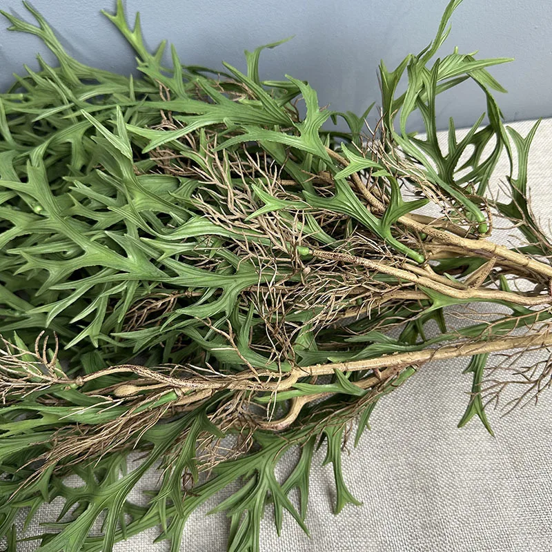 4個入り-プラスチック製-吊り下げ式-スタッグホーングラス-模造植物-ホテル装飾-人工スタッグホーン-シダ-グリーンプラント-ホール装飾