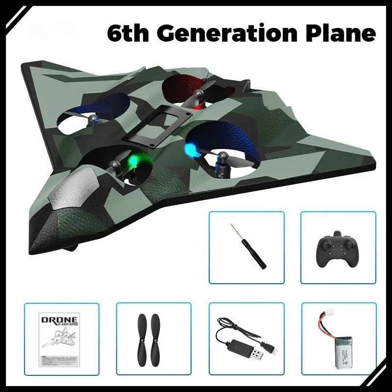 2.4G Durable RC Foam Glider Remote Control Airplane Gravity Sensor Hover Altitude Hold Stunt Rolling Rechargeable Aircraft Toy