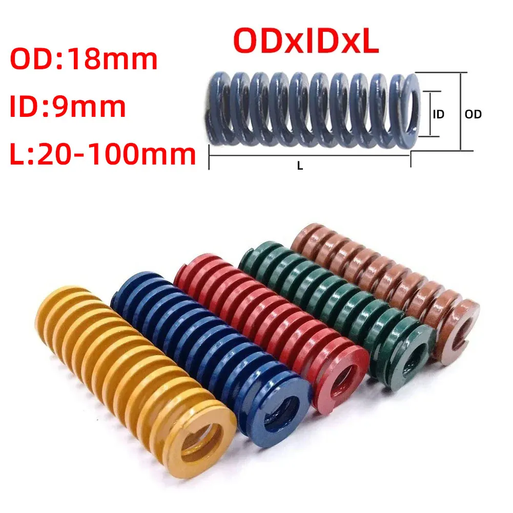 Tbelix 1PCS Spiral Stamping Spring Coil Compression Spring Release Pressure Mould Spring Steel Internal Diameter 9mm L 20-100mm