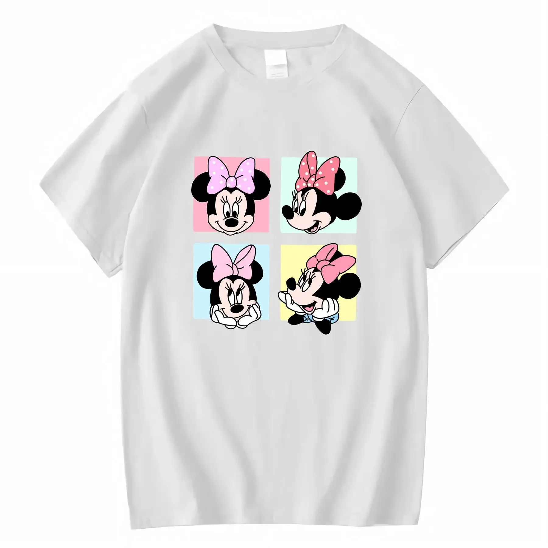 ميني ماوس الوردي رايون مزيج طاقم الرقبة تي شيرت للفتيات مع تصميم الرسوم المتحركة لعوب عارضة الصيف أعلى الكمال عيد الفصح #2