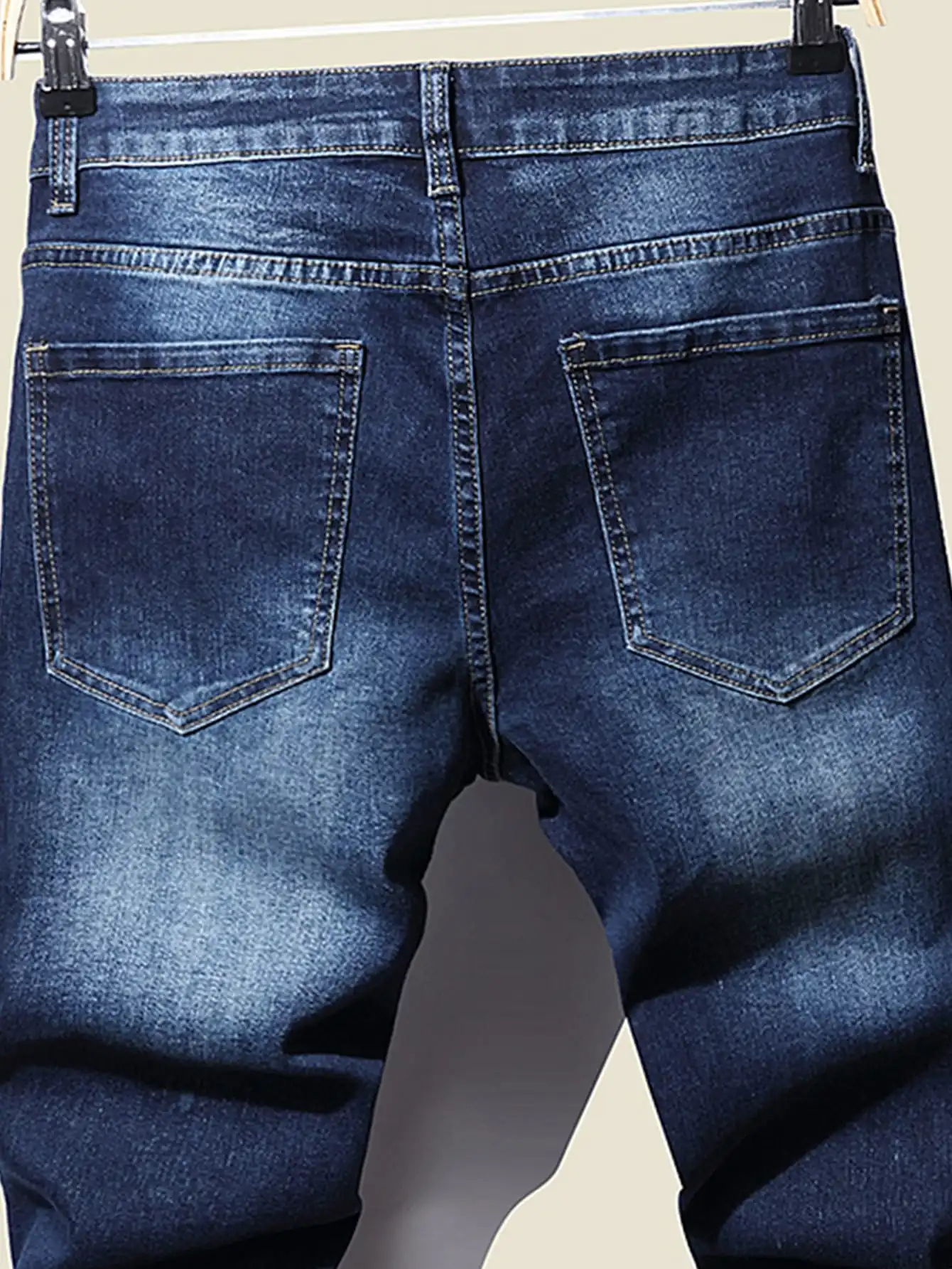 2022 neue männer Stretch Regular Fit Jeans Business Casual Klassische Mode Denim Männlichen Hose männer Dunkelblau Grau hosen