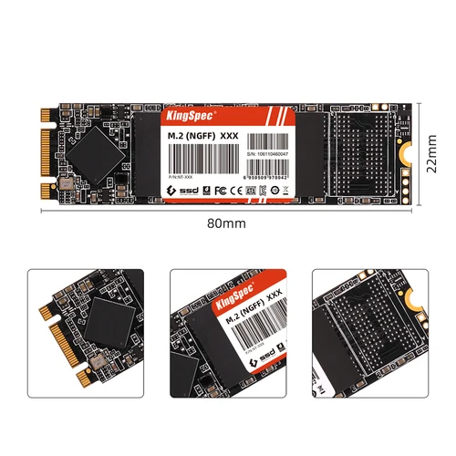 Imagen 2 del producto KingSpec M2 SSD 512GB SATA SSD 1TB 128GB 256GB 2T 4T ssd M.2 Ssd 2280 NGFF disco duro unidad interna de estado sólido para ordenador portátil