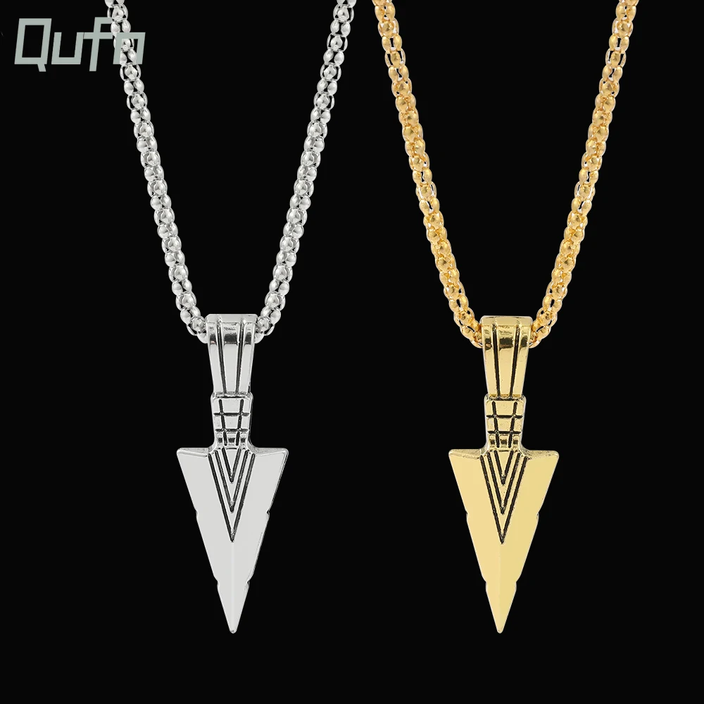 Fashion Men's Jewelry Black Arrow Head Pendant Chain Necklace Vintage Creativity Men Simple Women Jewelry Accessories Gifts