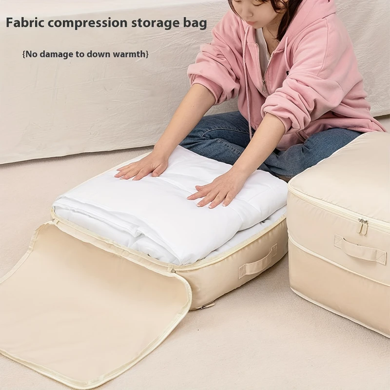 Ultra Space Saving Self Compression Organizer Compression Duvet Storage Bag Big Capacity Closet Cabinet Organizer Storage Pouch