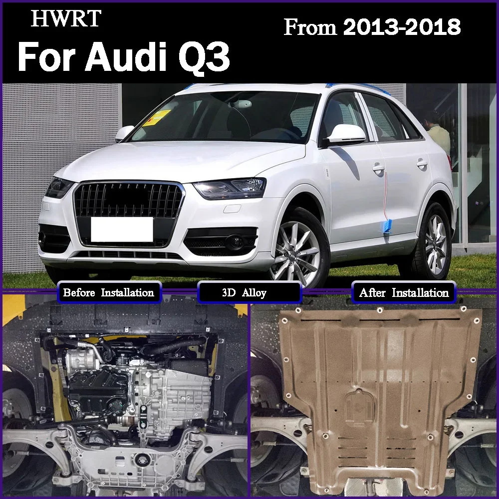 Unter dem Motor Spritzschutz Kotflügelbrett Kotflügel Schwarz Kotflügel Abdeckplatte Schützen für Audi Q3 2013–2018 1,4 T 2,0 T