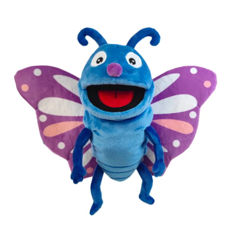 Jouet en peluche mignon de la série des insectes de dessin animé pour enfants, marionnette à main amusante, heure du coucher, jouets de conte, la bouche peut bouger, nouveau