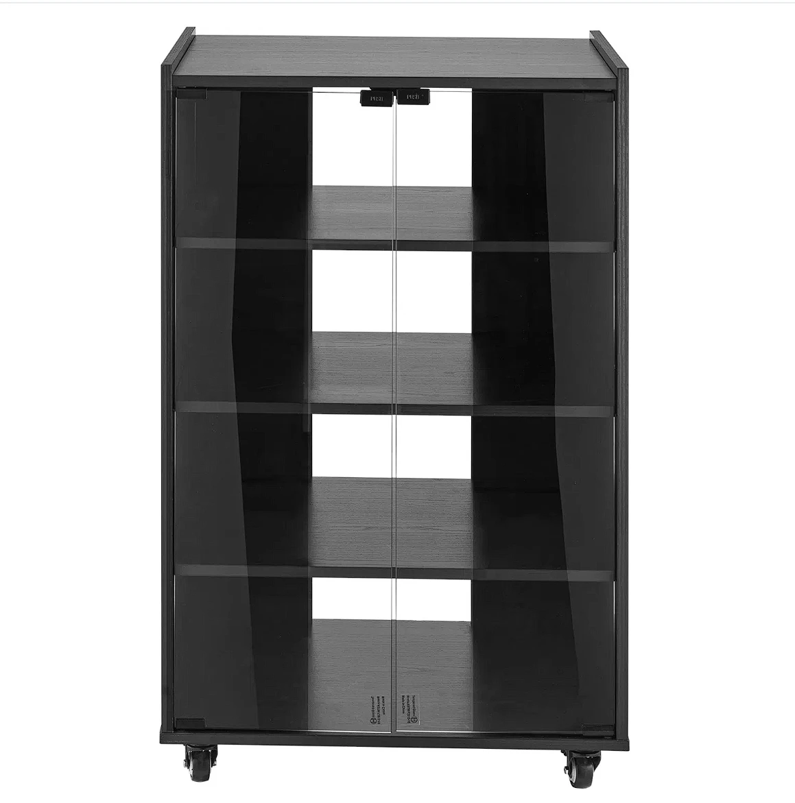 VEVOR 5-Tier AV Media Stand with Wheels, Wooden Audio-Video Media Stand for DVD Players/Cable Boxes/Games Consoles, Height-Adjus