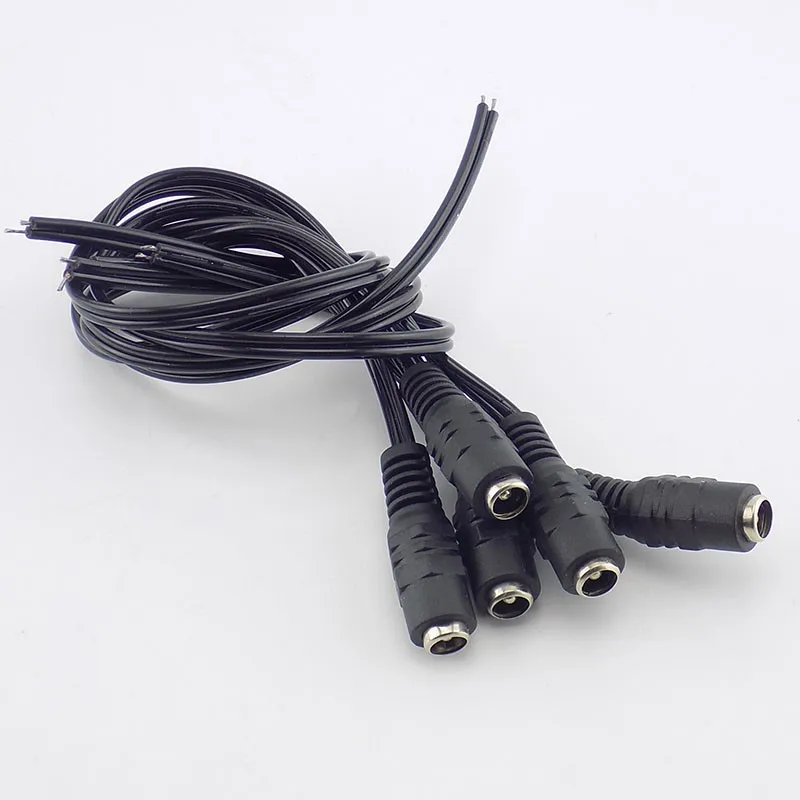 

5pcs DC Power Female Cable 12V Plug DC Adapter Cable Plug Connector for CCTV Camera LED Strip Plug 5.5*2.1mm E4