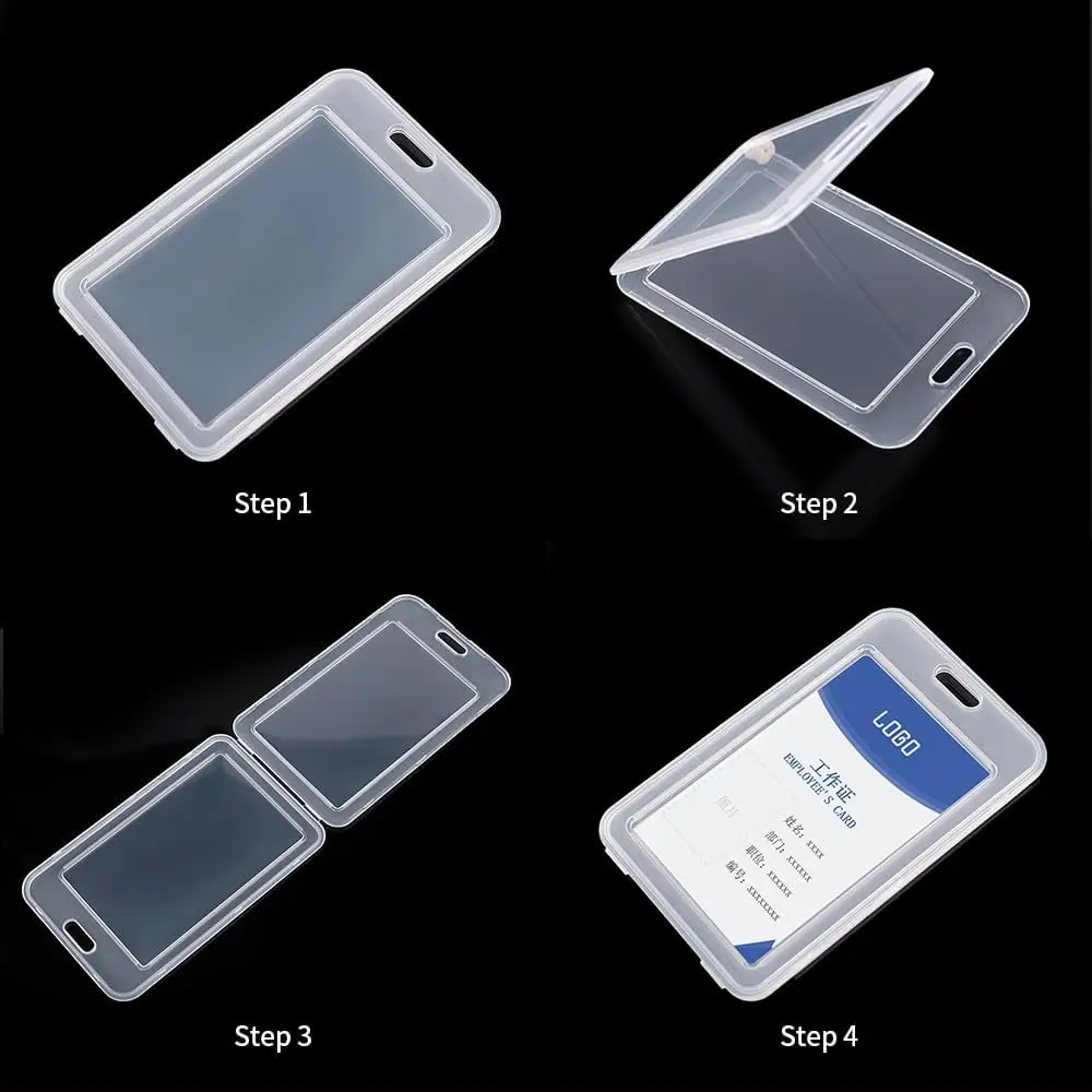 1-10 Stück wasserdichte, transparente, starre Plastikkartenhüllen, transparente ID-Kartenhüllen, Bus-, Bank-, Kredit- und Visitenkarten-Schutzhüllen – Detail 3