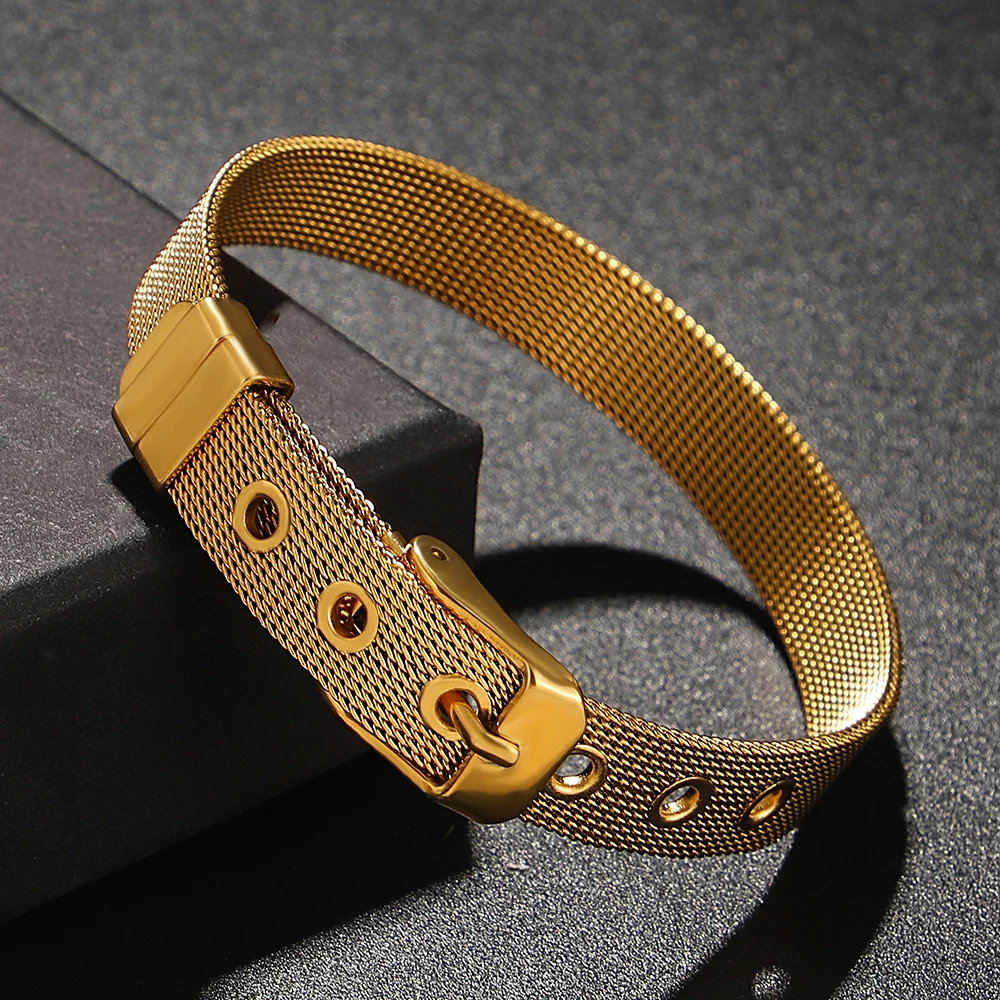 Greatera Fashion Gürtelschnalle, schlichtes Armband, Persönlichkeit, Uhrenarmband, verstellbares Design, Herren- und Damen-Armreif aus Edelstahl