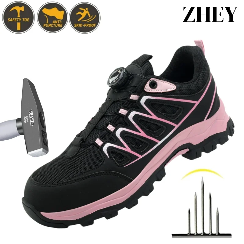 

Work Safety Shoes For Women Lightweight Protective Work Sneakers Lightweight Shoes Breathable Shoes Anti-Puncture Work Shoes