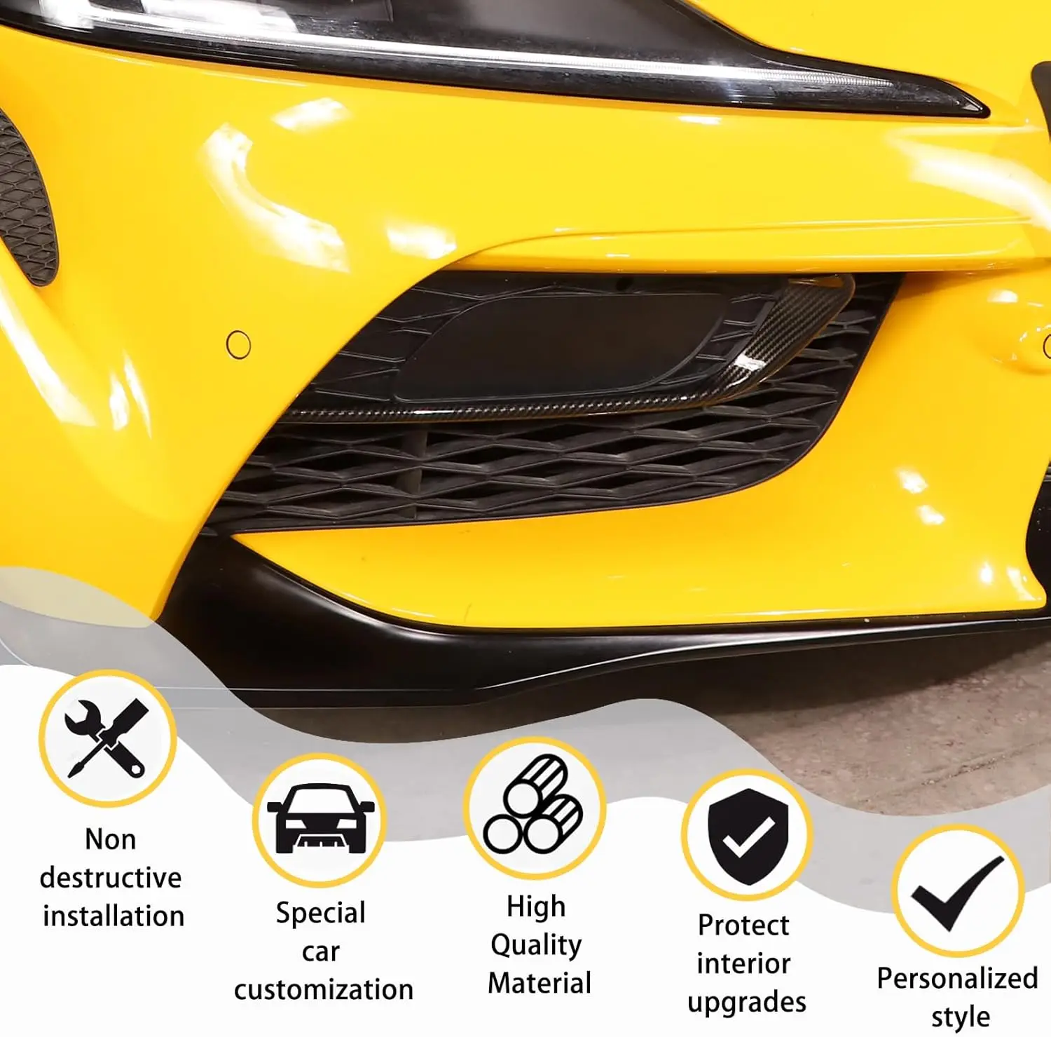 

Carbon Fiber Front Fog Light Lower Trim Fog Light Cover Eyebrow Trim Accessories For Toyota Supra GR A90 A91 MK5 2019-2025