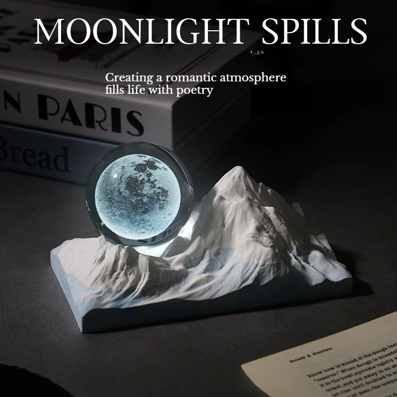Healing Moon Snow Mountain Luminous Aromatherapy Gift Box A High-end Decorative Gift for Atmosphere