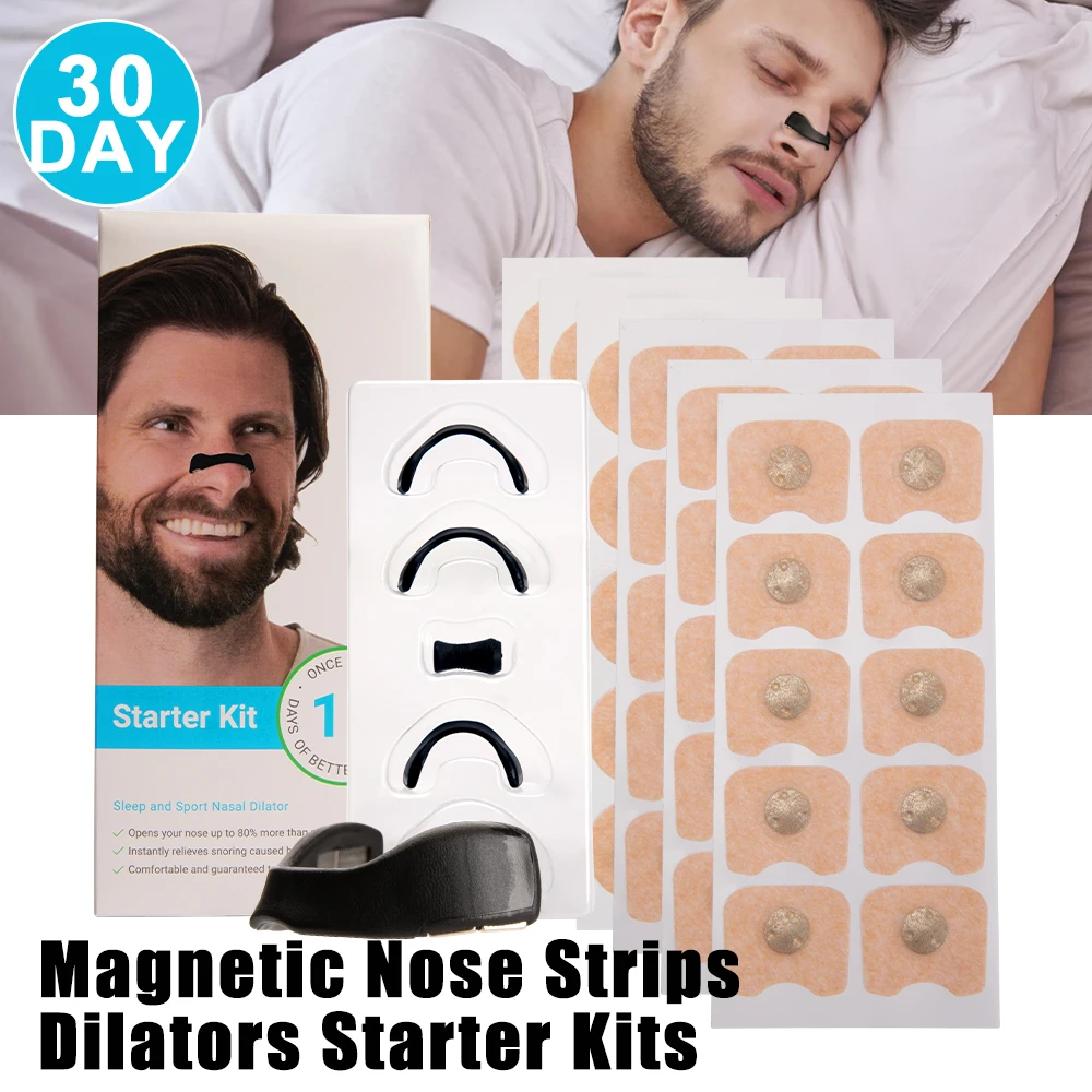 Magnetic Nasal Strips Nasal Breathing Dilators Kits Increase Air Intake Improve Sleeping Reduce Snoring for Nighttime