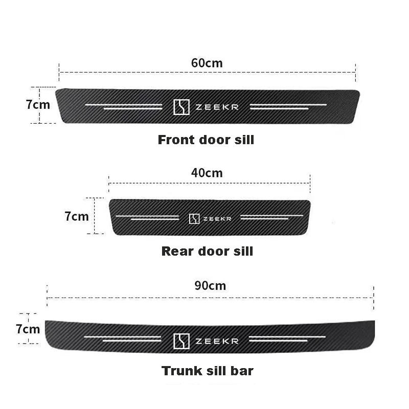 Carbon Fiber Car Door Threshold Sill Protector Trunk Stickers For Zeekr Krypton 001 009 Car Accessories
