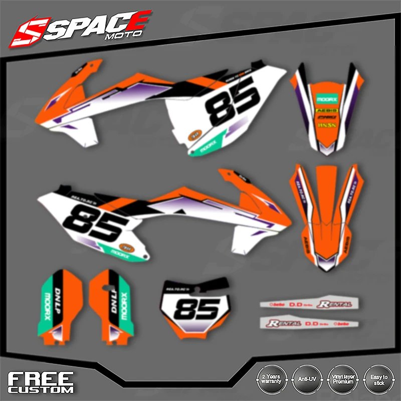 

SPACE Custom Motorcycle Graphics Background Decal for KTM SX SX85 2018 2019 2020 2021 2022 2023 2024 18-24 SX85 Stickers Kits 05
