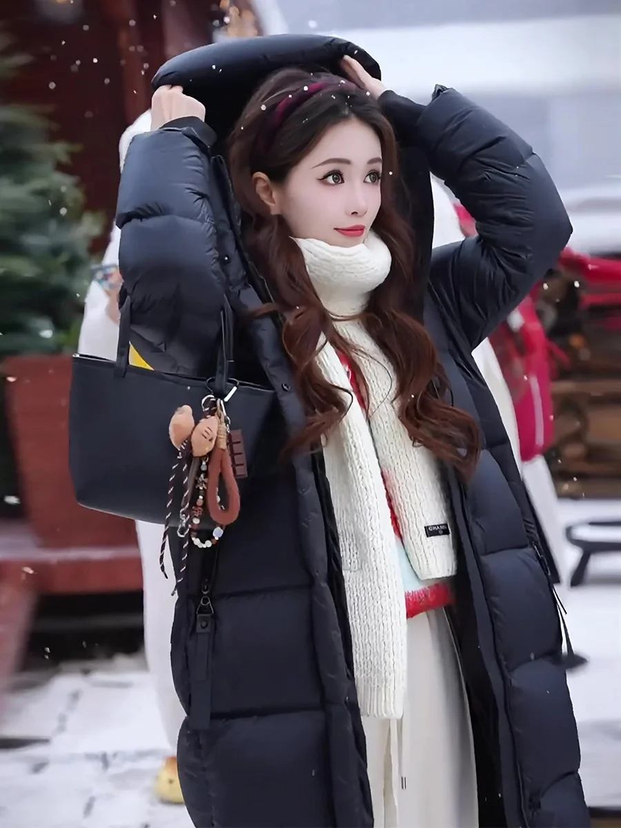 

Winter New Arrival Women's Long White Du down Jaet Coat Ultra Cold Resistant Casual Sle Zipper ket Design Ci Leisure