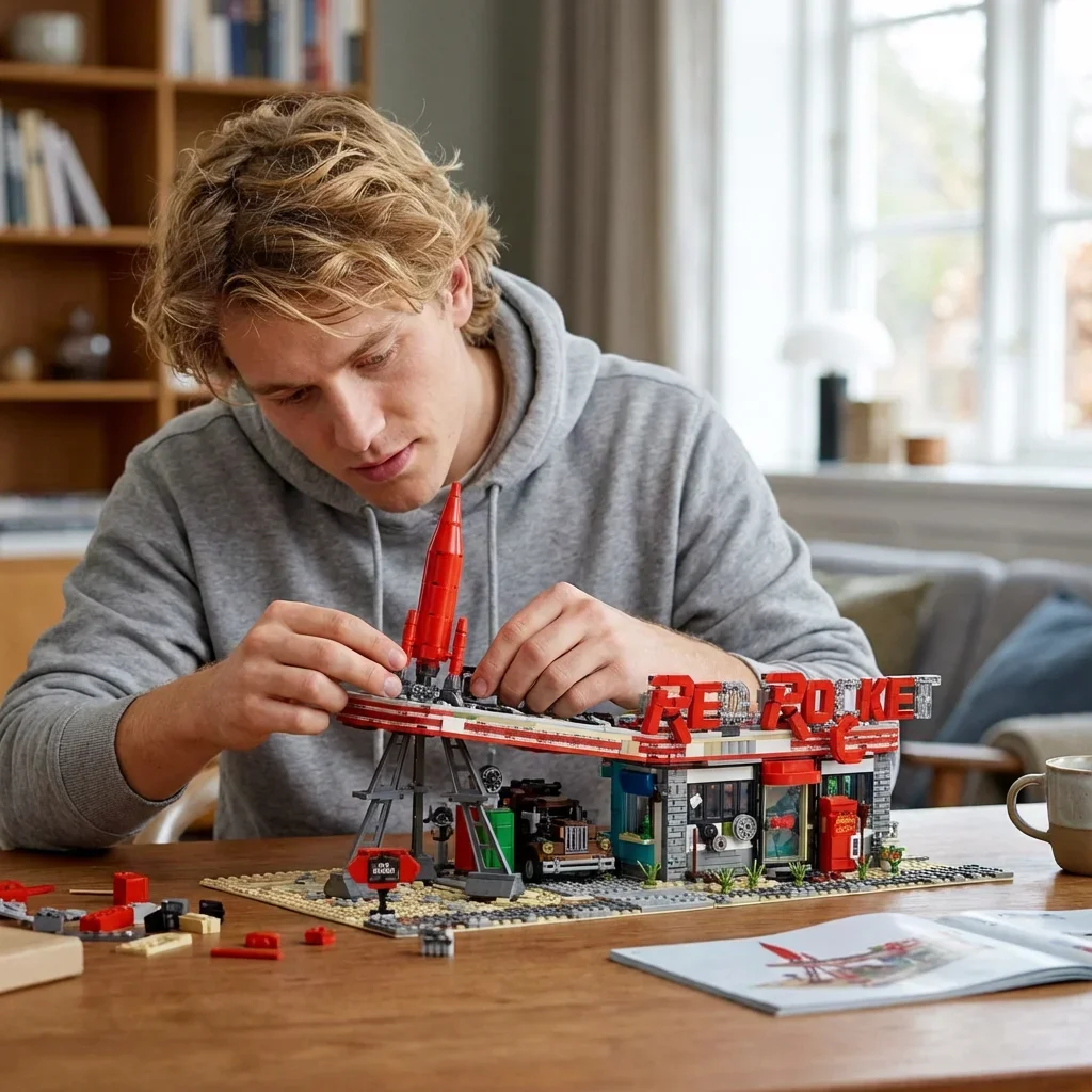 2221 pièces jeu Doomsday Station d'essence bâtiments ensembles ville Architecture boutique blocs de construction modulaires modèle Kit jouet cadeau pour Audlt