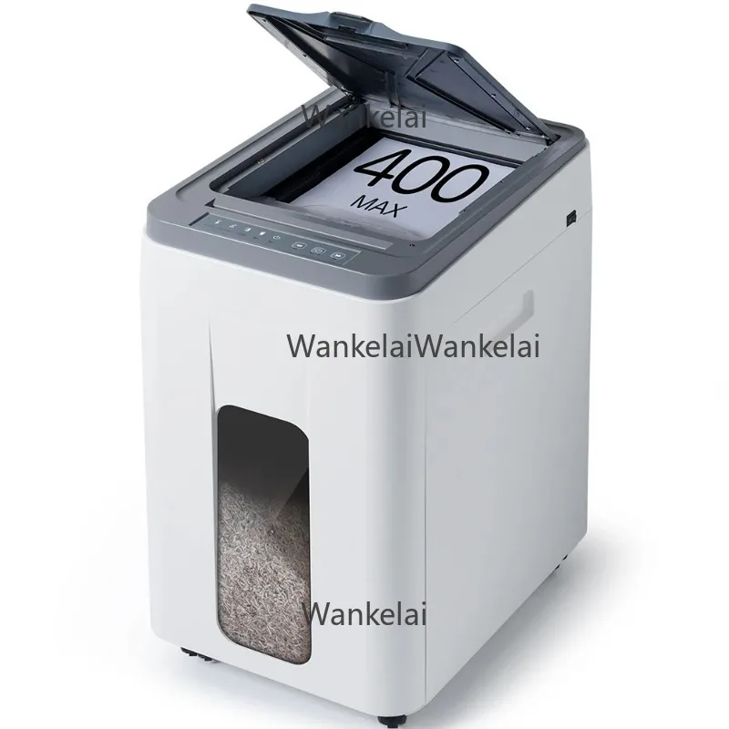 50L Auto Feed Paper Shredder: 400 Sheet P5 Cut Machine Heavy Industrial Commercial Document Destroyer for Home Office