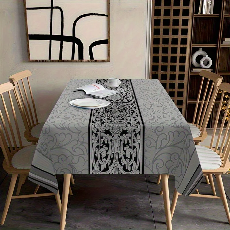 VIKAMA Grey Premium Tablecloth Ideal for Decorating Dining Rooms, Luxury Afternoon Tea Tables and Home Furnishings