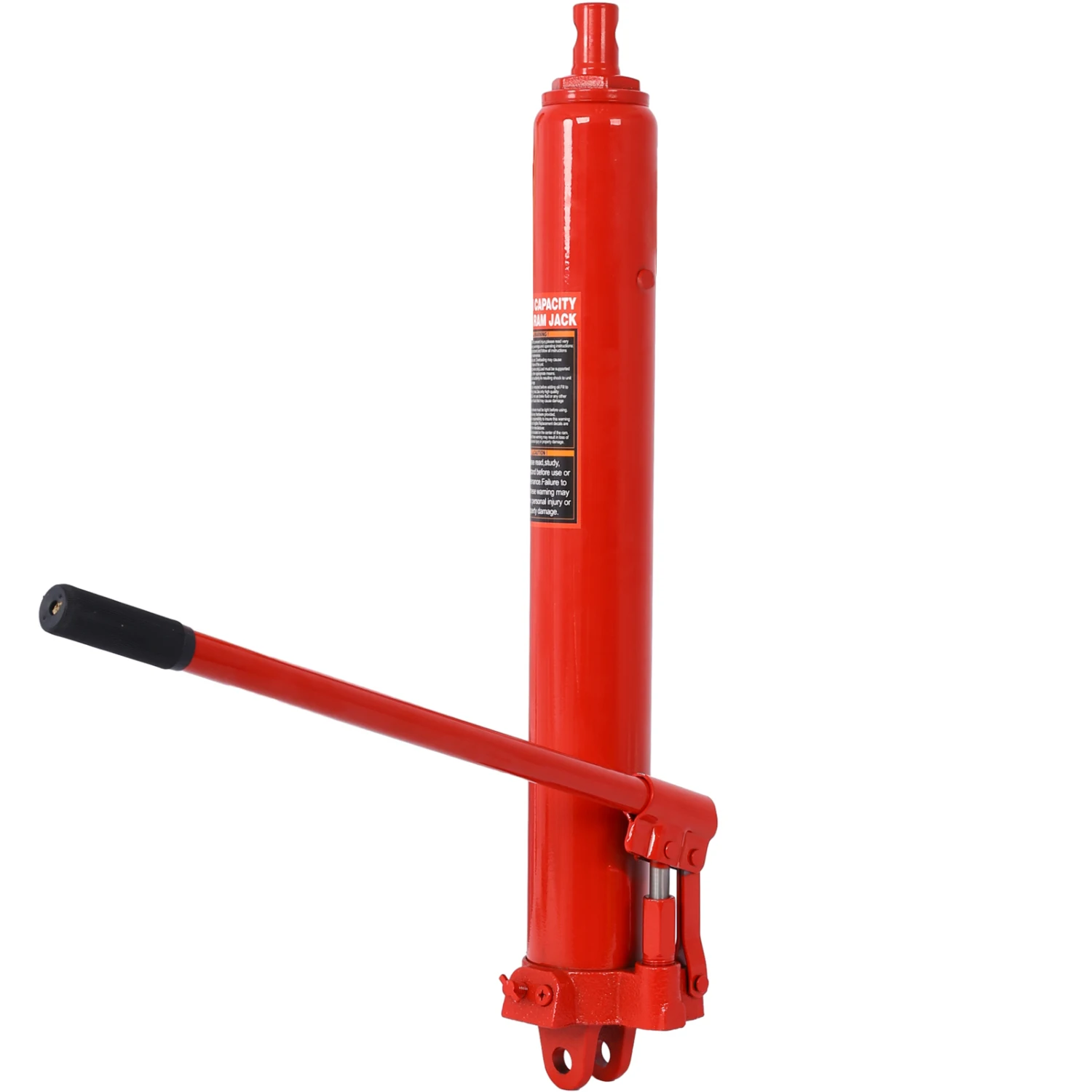 

Hydraulic Long Ram Jack with Single Piston Pump and Clevis Base (Fits Garage/Shop Cranes, Engine Hoists, and More) 8 Ton (16,0