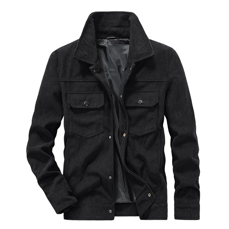 

Men's Autumn And Winter New Casual Jacket Imitation Denim Corduroy Jacket Men's Tooling Lapel Jacket
