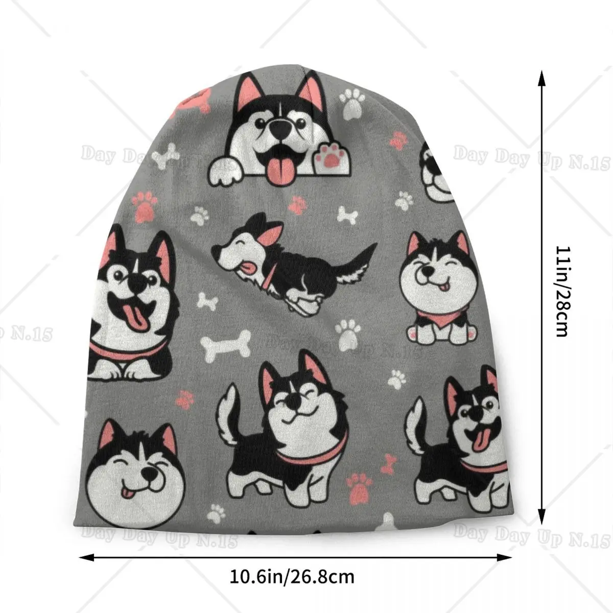 Cute Siberian Husky Dog Bonnet Hat Knitting Hats Men Women Hip Hop Unisex Alaskan Malamute Winter Warm Skullies Beanies Caps