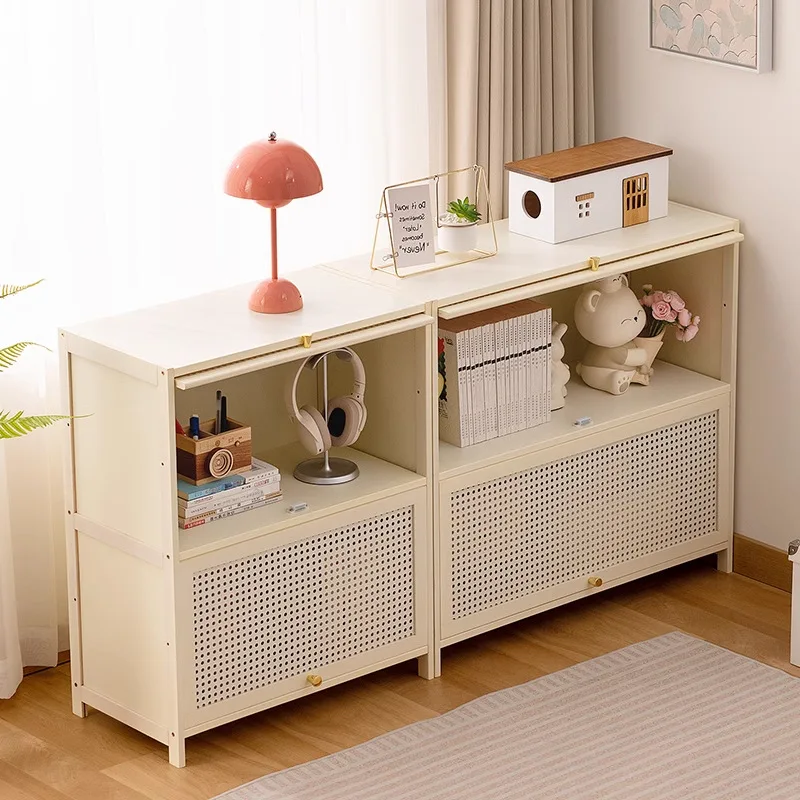 White Living Room Floor Cabinet for Tatami Bay Window Storage Cabinet Multifunctional Balcony