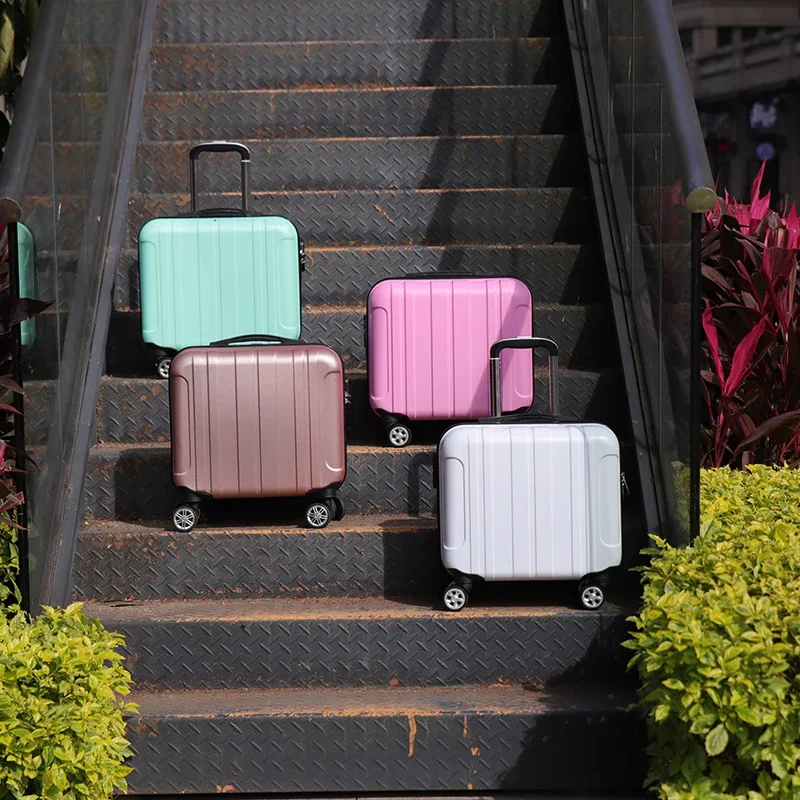 Small Suitcases on Wheels Ladies Mini Cabin Suitcase Trolley Case Password Carry on Luggage Cosmetic Bag 18Inch maletas de viaje