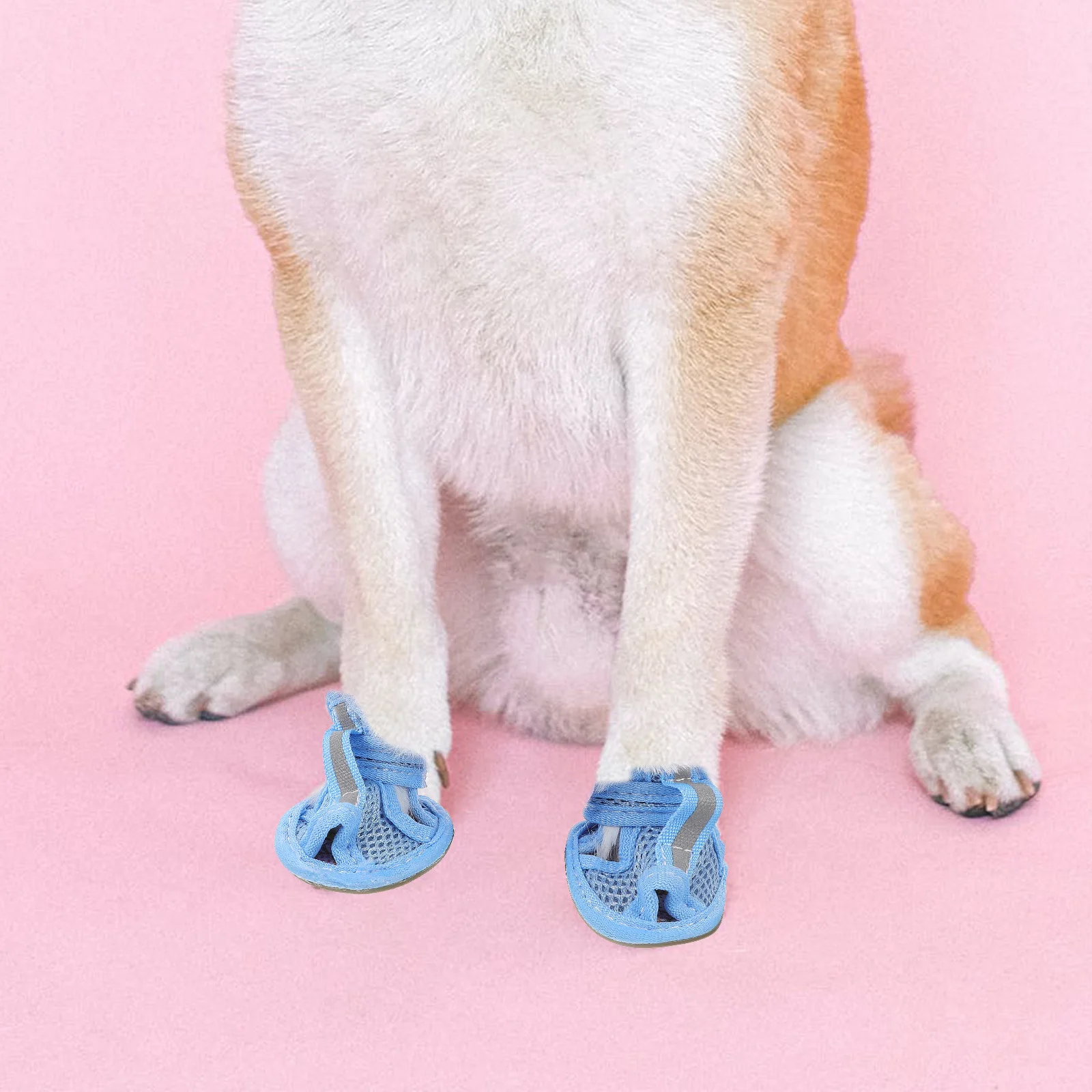 

4 Pcs Pet Sandals Sneakers Breathable Mesh Dog Shoes Protector Puppy for Summer Dogs Man Cooling