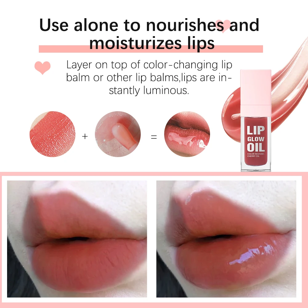 Mirror Water Lip Glow Oil Long-lasting Waterproof Crystal Jelly Oil Lip Tint Moisturizing Non-stick Cup Lip Oil Care Cosmetics