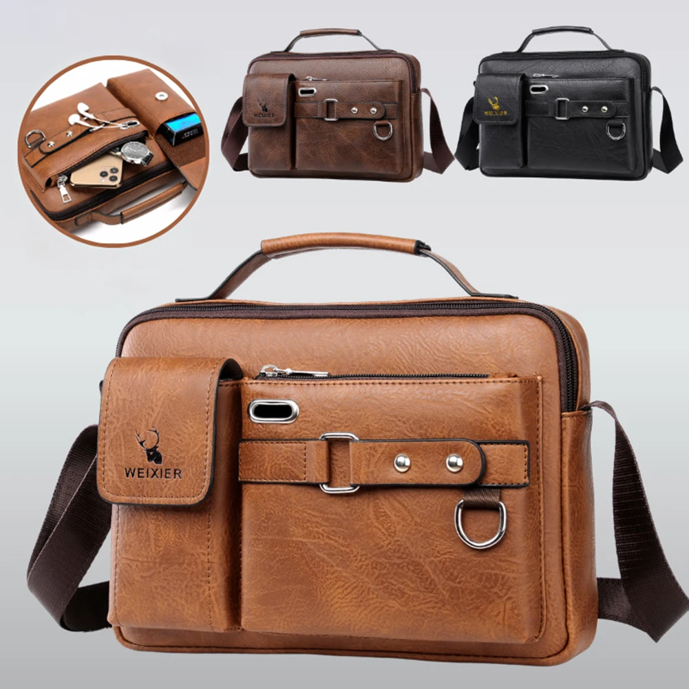 

Men's Business Cross-Body Bag,Hand-Carry Laptops Briefcase,Casual Shoulder Purse,Messenger Bag,PU Leather Handbag Shoulder Bag