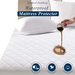 Thick Mattress Pad Waterproof Mattress Protector Breathable Bed Cover Anti Mites & Washable Sheet