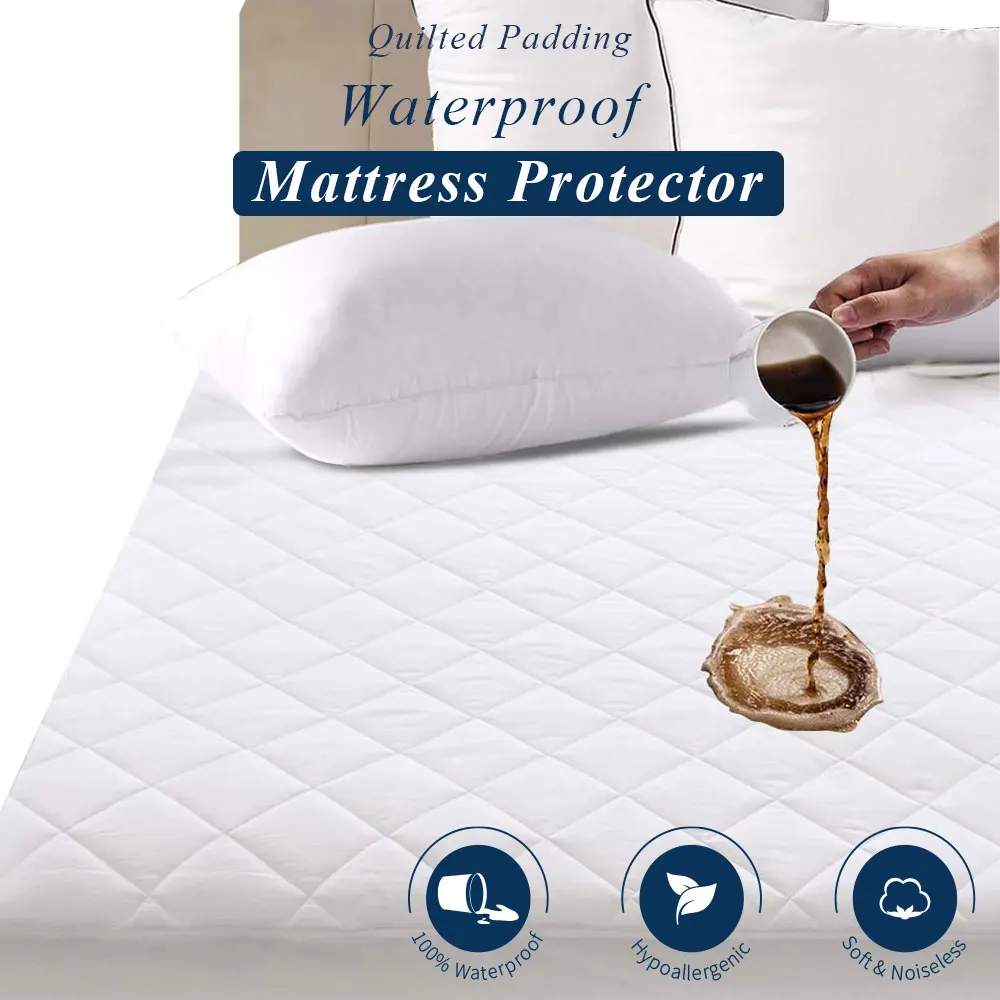 Thick Mattress Pad Waterproof Mattress Protector Breathable Bed Cover Anti Mites & Washable Sheet