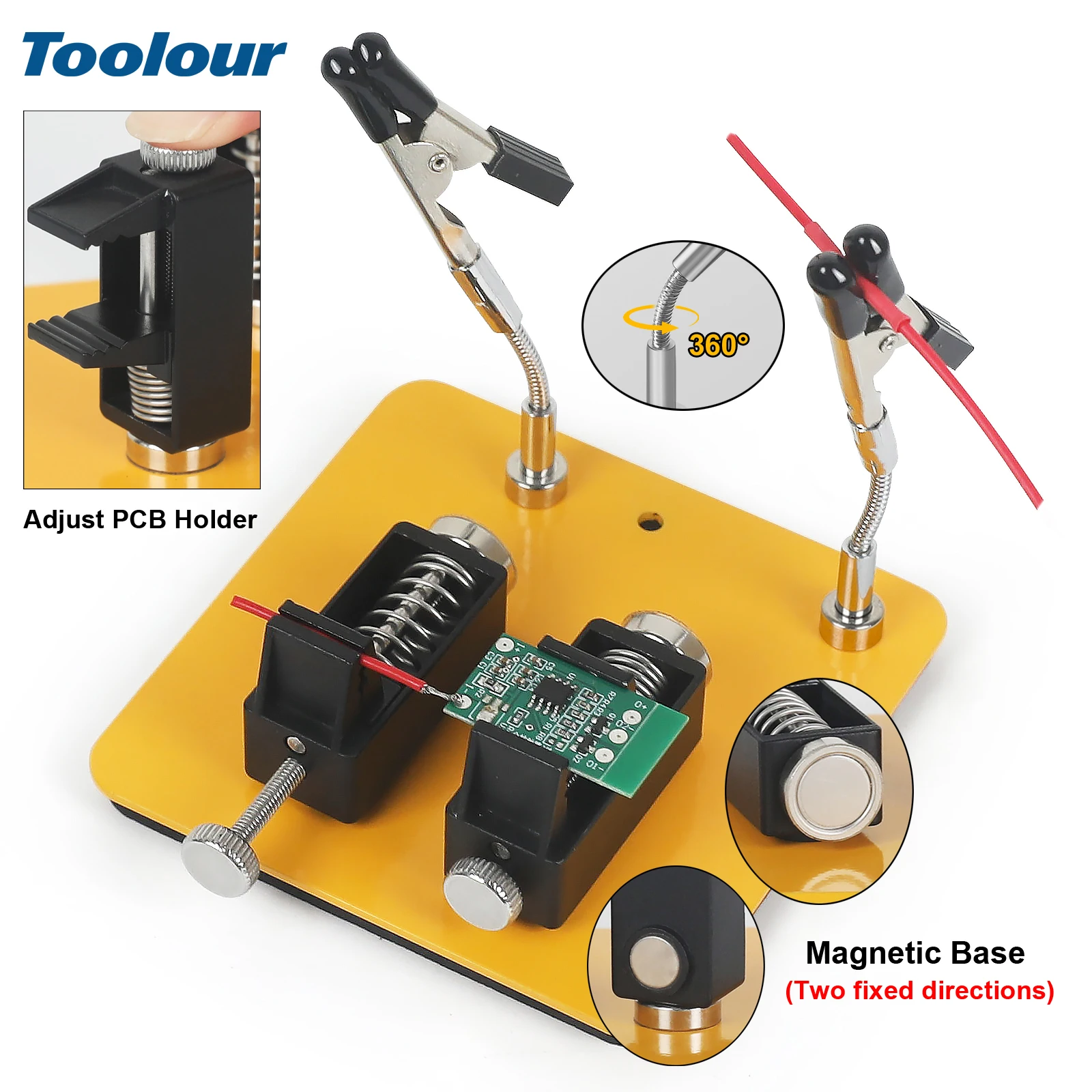 

Toolour Магнитная пайка Ручной пресс для помощи Регулируемый держатель печатной платы Металлические гибкие рычаги для ремонта электроники