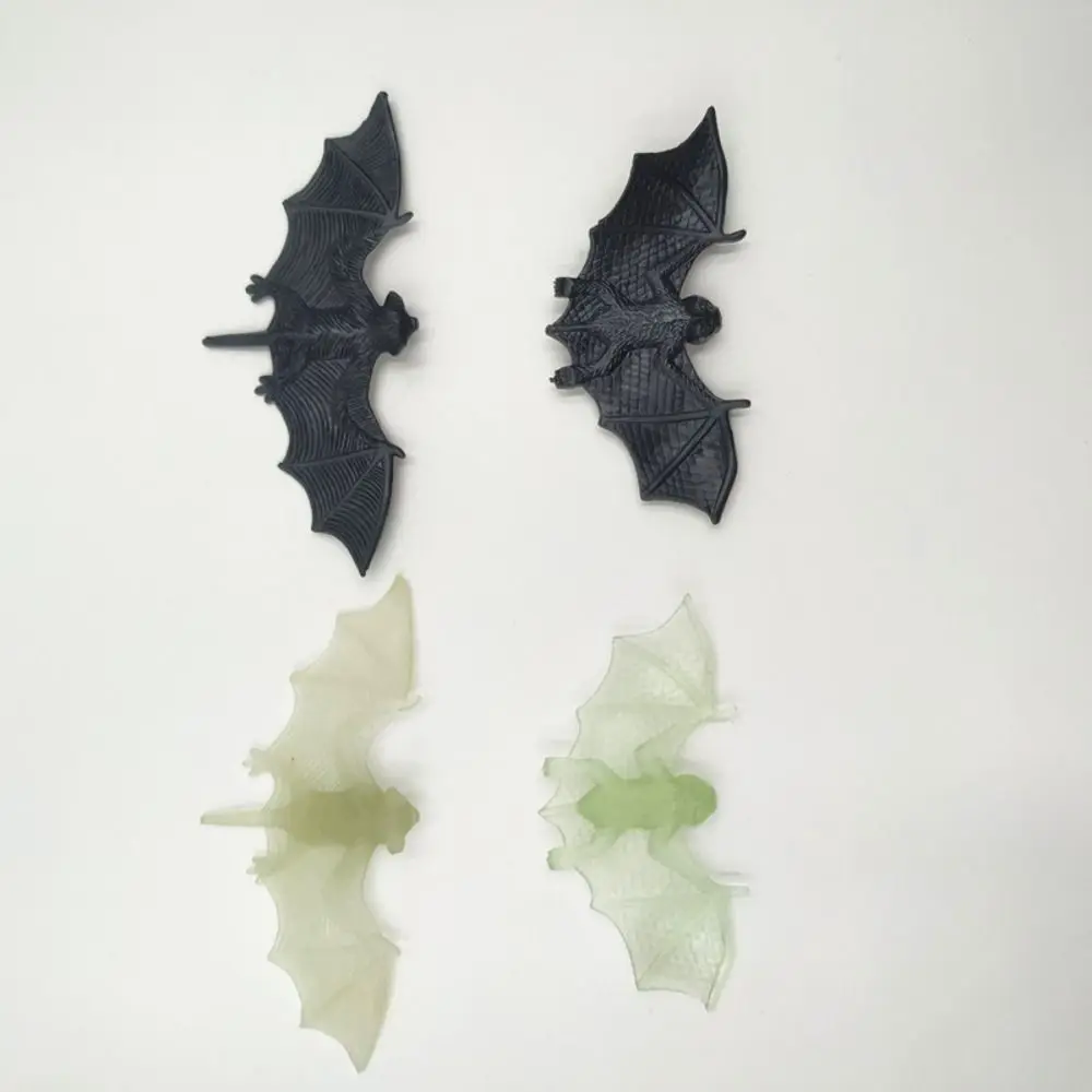 100PCS Horrible Plastic Plastic Fake Bat Black Noctilucent Haunted House Prop Prank DIY Decoration Novelty Toy Party Supplies