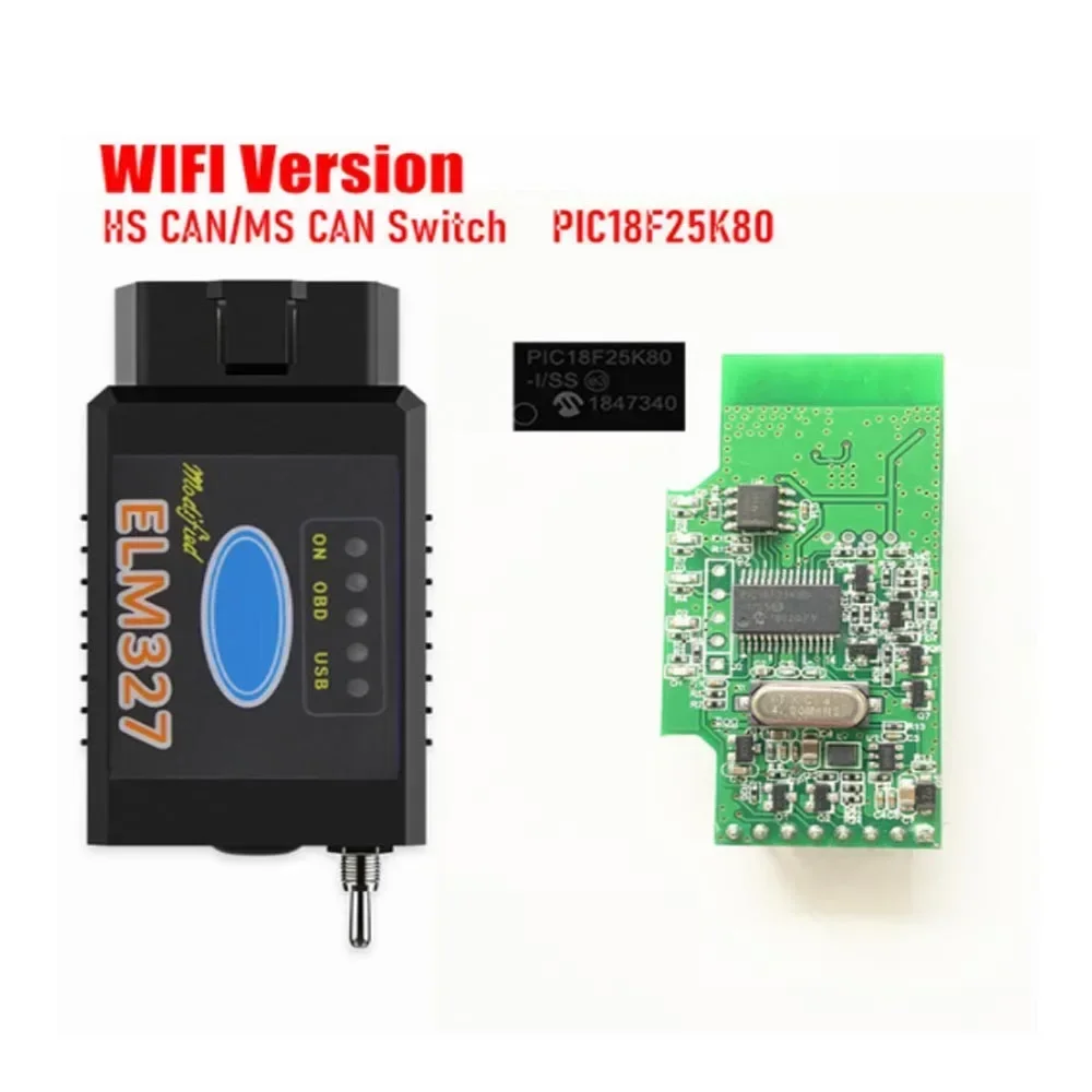 

ELM327 USB PIC18F25K80 чип с Bluetoth WIFI для Ford HS CAN/MS CAN переключатель Forscan ELM 327 OBD2 считыватель кодов