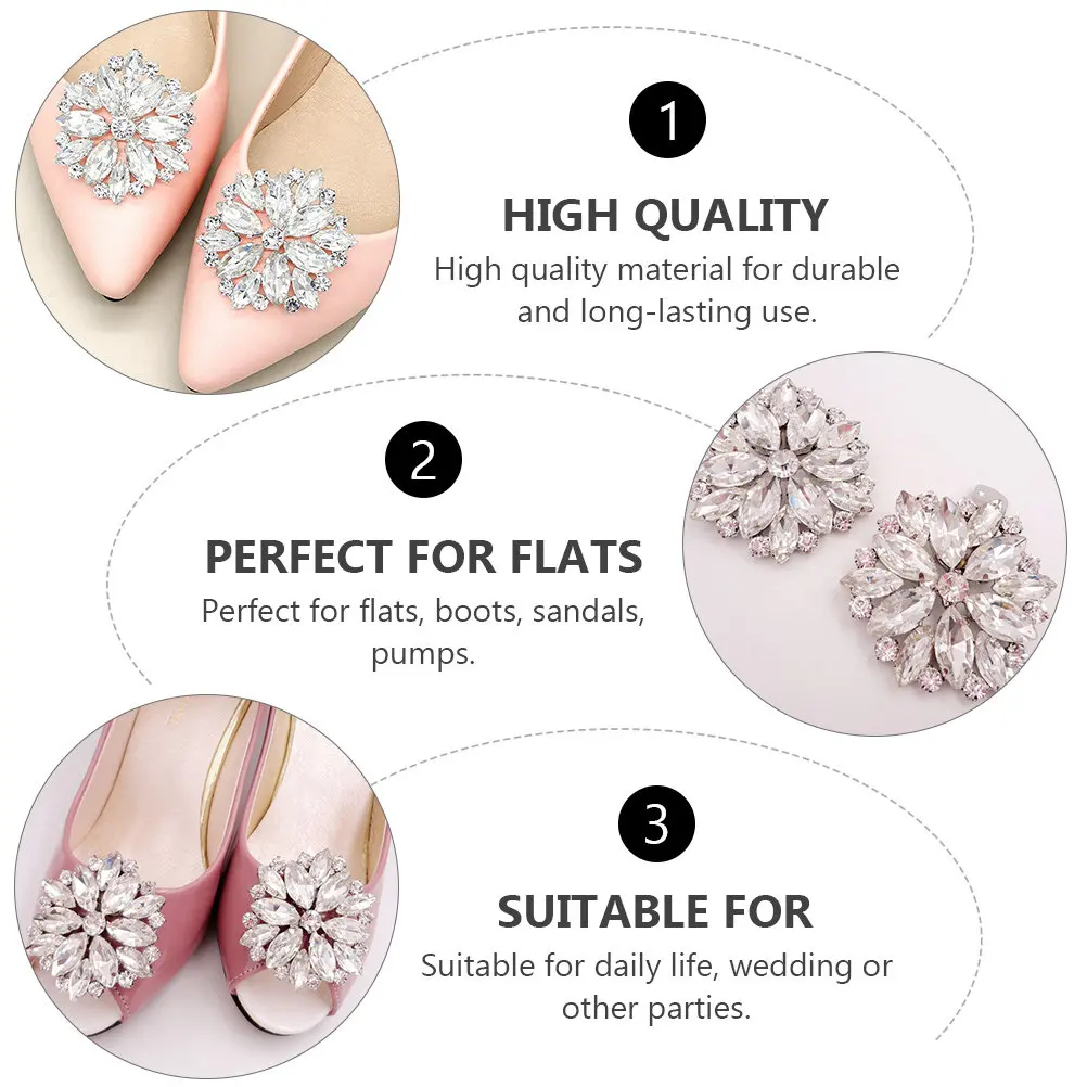 

2 шт. Зажимы для обуви с кристаллами и стразами, из сплава, для женщин, для свадеб и банкетов, съемные, прочные, декоративные.