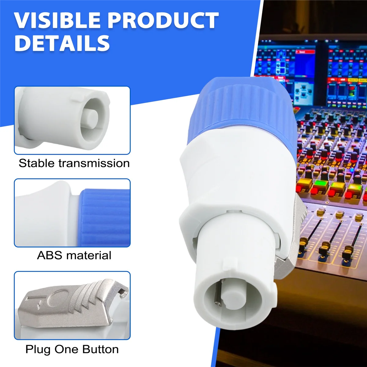 10 Stuks 3-Pins Mannelijke Powercon Connector Signaal Ingang Jack Voor Straal Licht Podium Vermogen Output