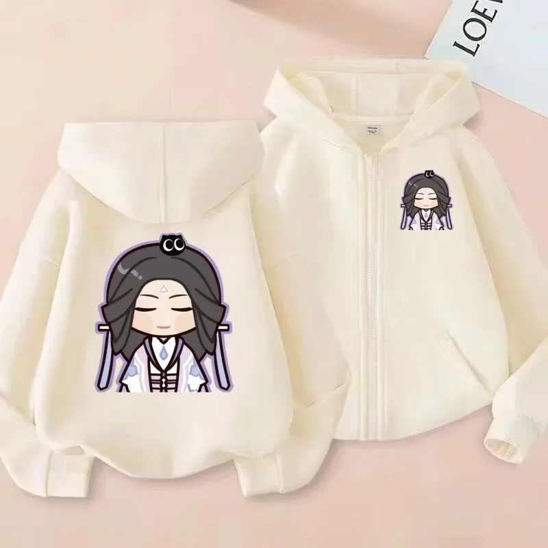 سويت شيرت بسحاب للأطفال Q-Version بغطاء للرأس مطبوع عليه الرسوم المتحركة للرجال والنساء، بلوزة عصرية غير رسمية #2